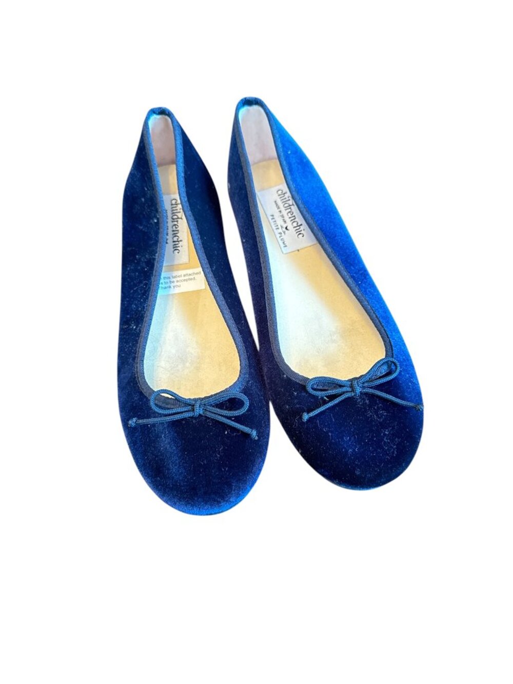 ChildrenChic Blue Velvet Ballet Flats Size 39 Women's